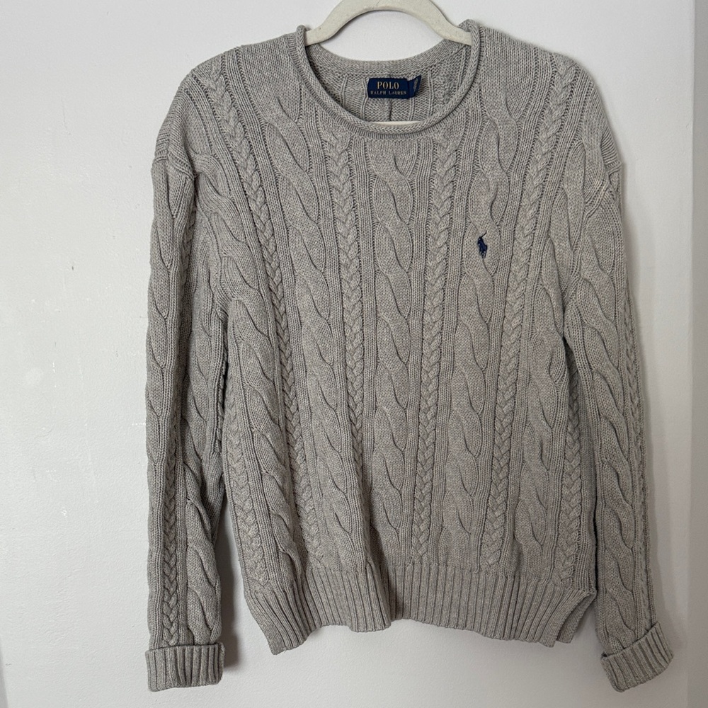 Polo by Ralph Lauren Light Gray Cable Knit Sweater